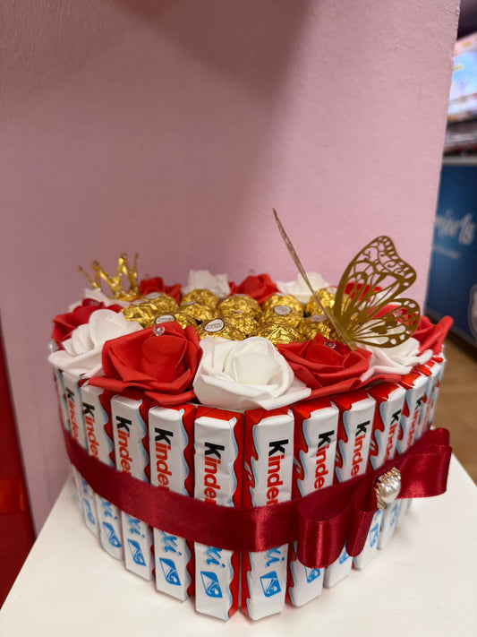 Kærlighedsgaveæske med Ferrero Rocher og Roser